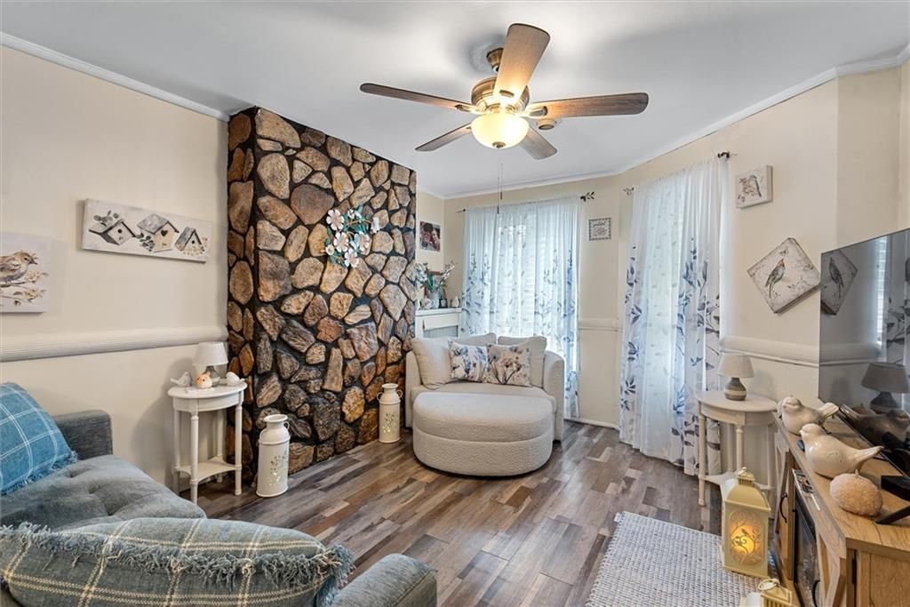 Interior, Stone Walls, Wood Texture Flooring