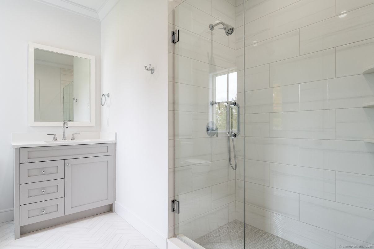 Bathroom, Glass Shower, Interior, Marble
