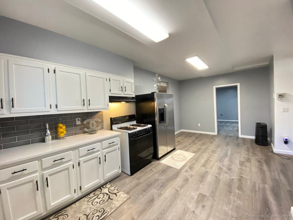 Interior, Kitchen, Stainless Steel Appliances, Wood Texture Flooring