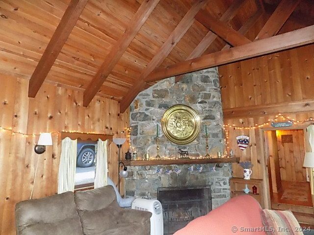 Fireplace, Interior, Stone Walls, Wooden Beams, Wooden Ceilings, Wooden Walls