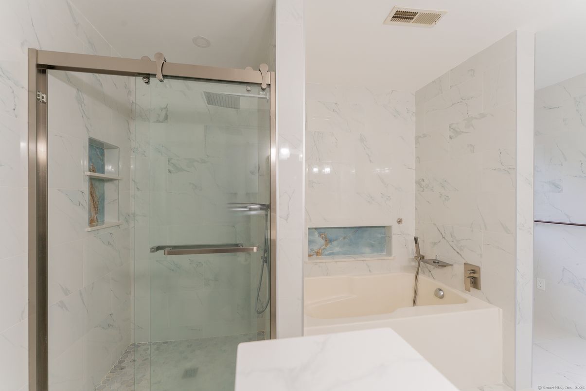 Bathroom, Glass Shower, Interior, Marble Walls