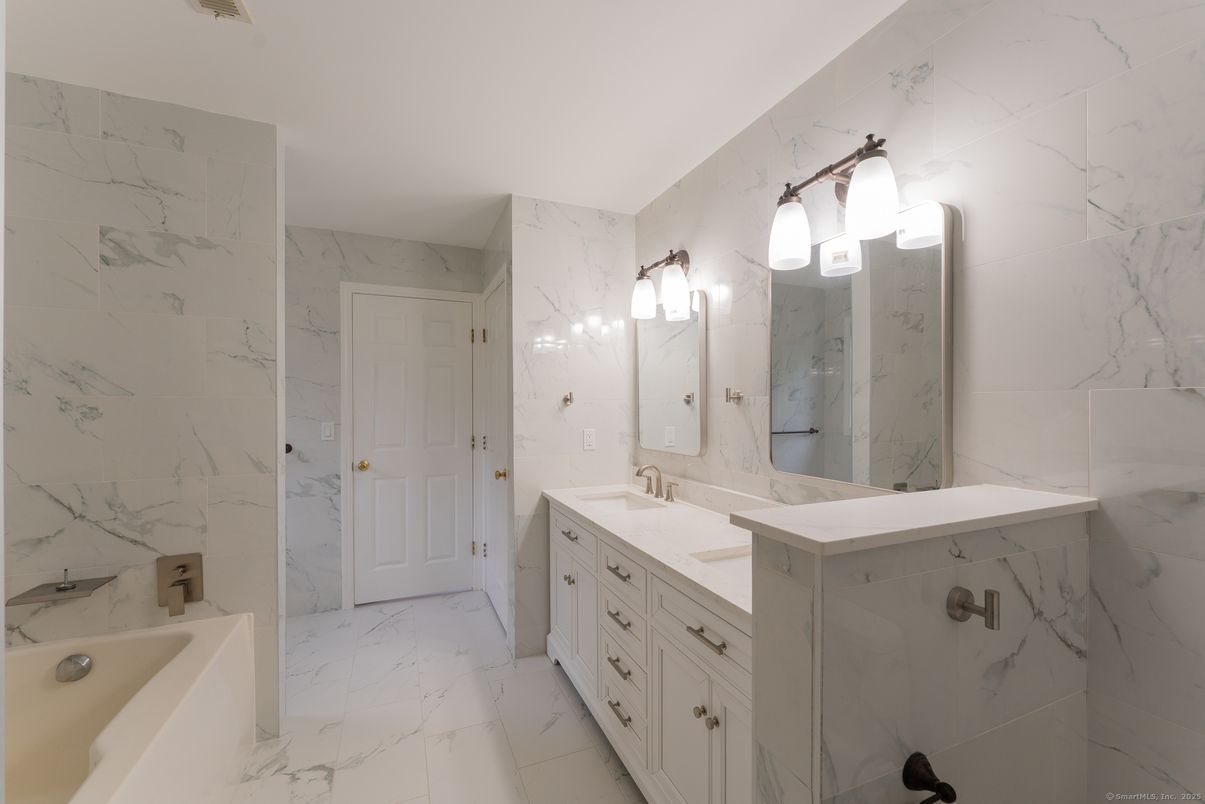 Bathroom, Dual Sink Vanities, Interior, Marble, Marble Walls
