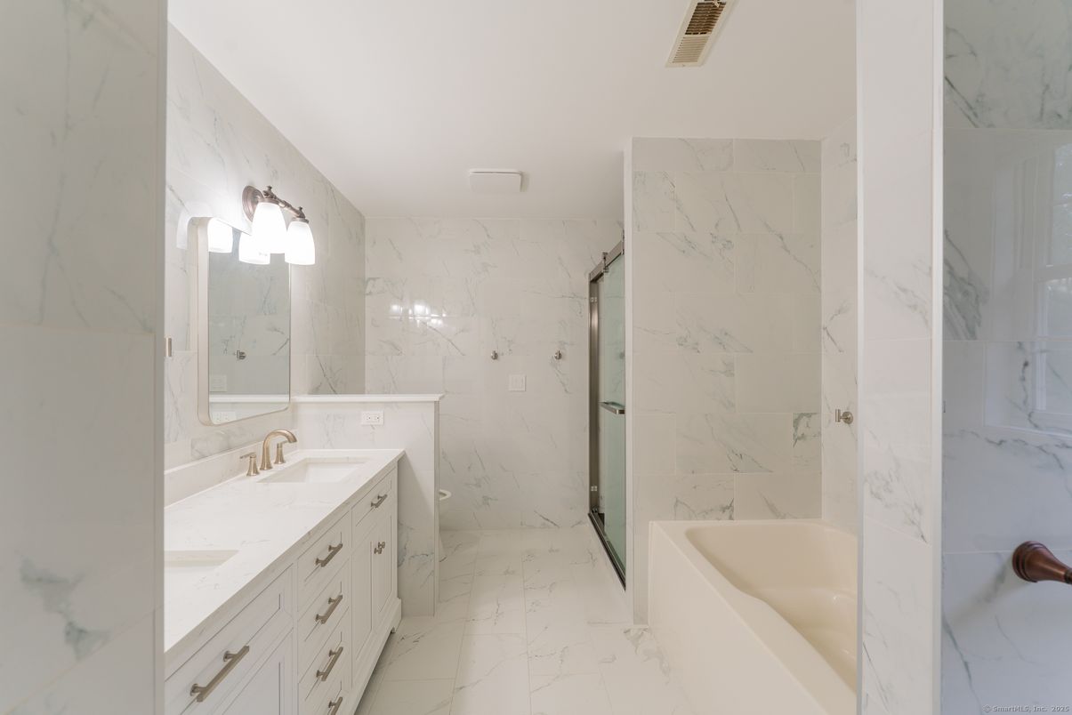 Bathroom, Glass Shower, Interior, Marble, Marble Walls