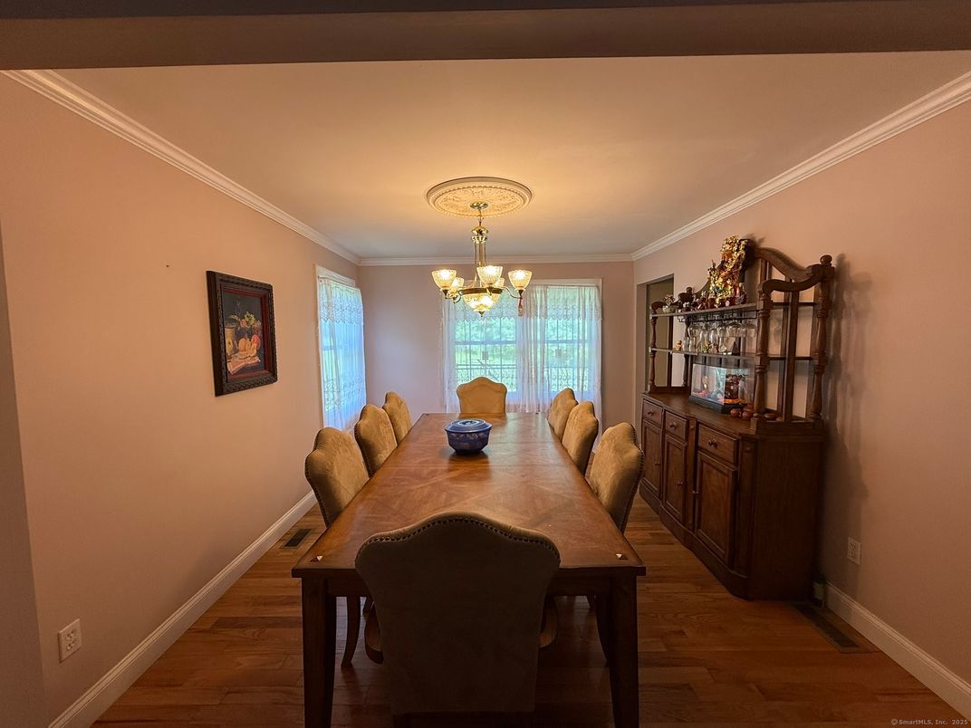 Chandelier, Dining room, Interior, Wood Texture Flooring