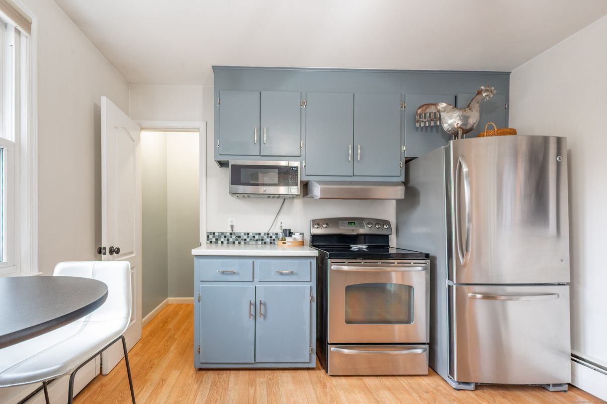 Interior, Kitchen, Stainless Steel Appliances, Wood Texture Flooring