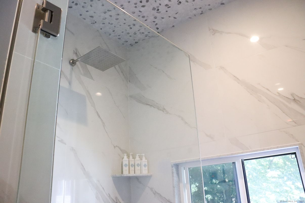 Bathroom, Glass Shower, Interior, Marble Walls