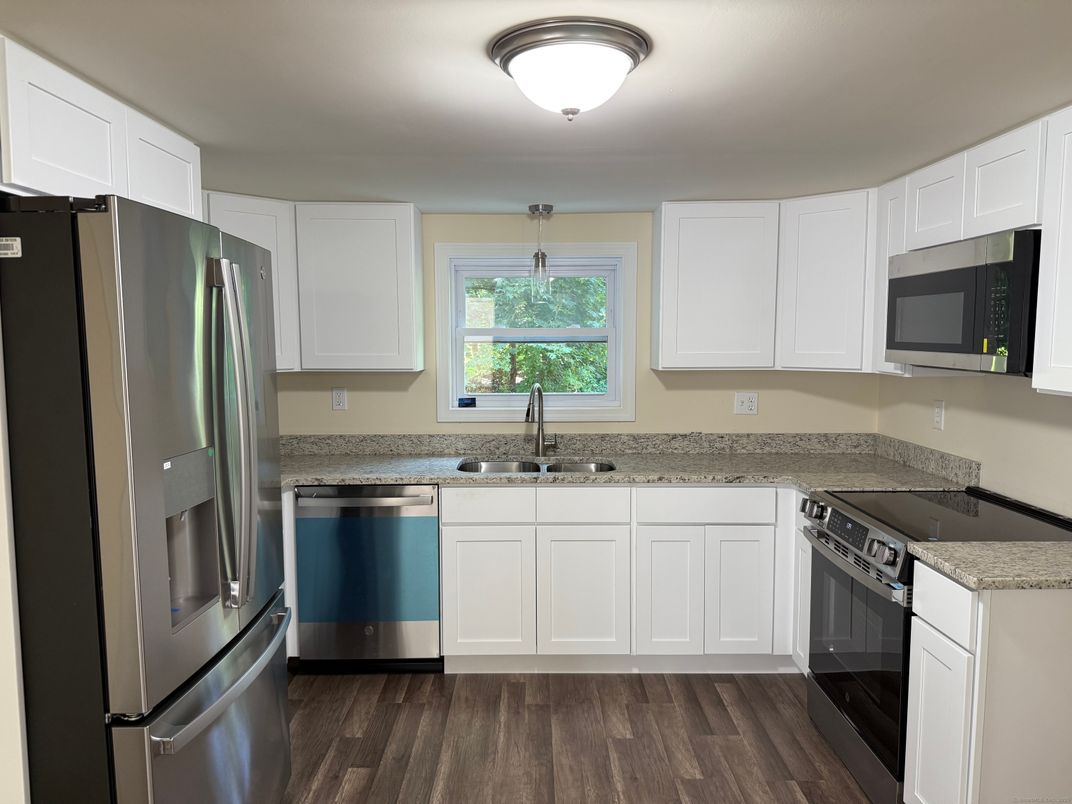 Interior, Kitchen, Stainless Steel Appliances, Wood Texture Flooring