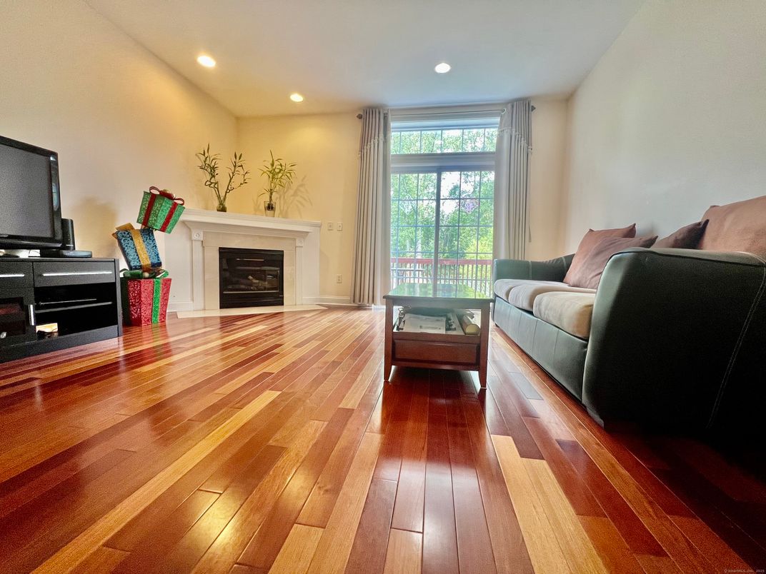 Fireplace, Interior, Recessed Lighting, Wood Texture Flooring