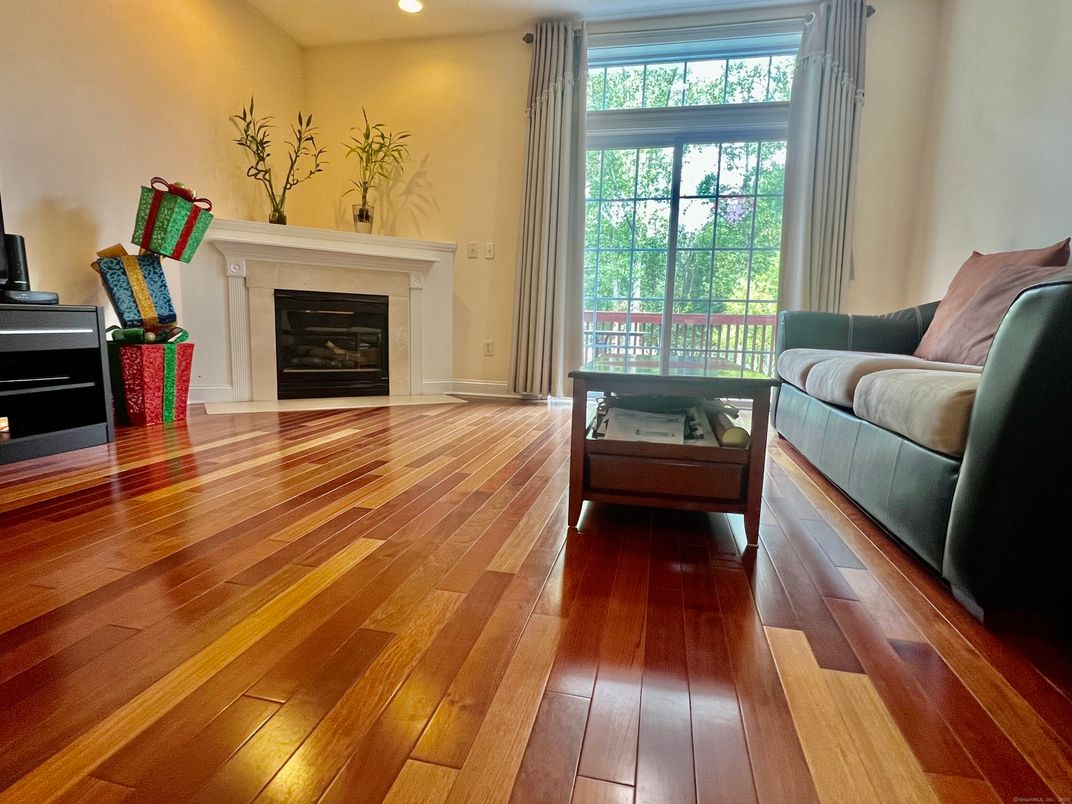 Fireplace, Interior, Recessed Lighting, Wood Texture Flooring