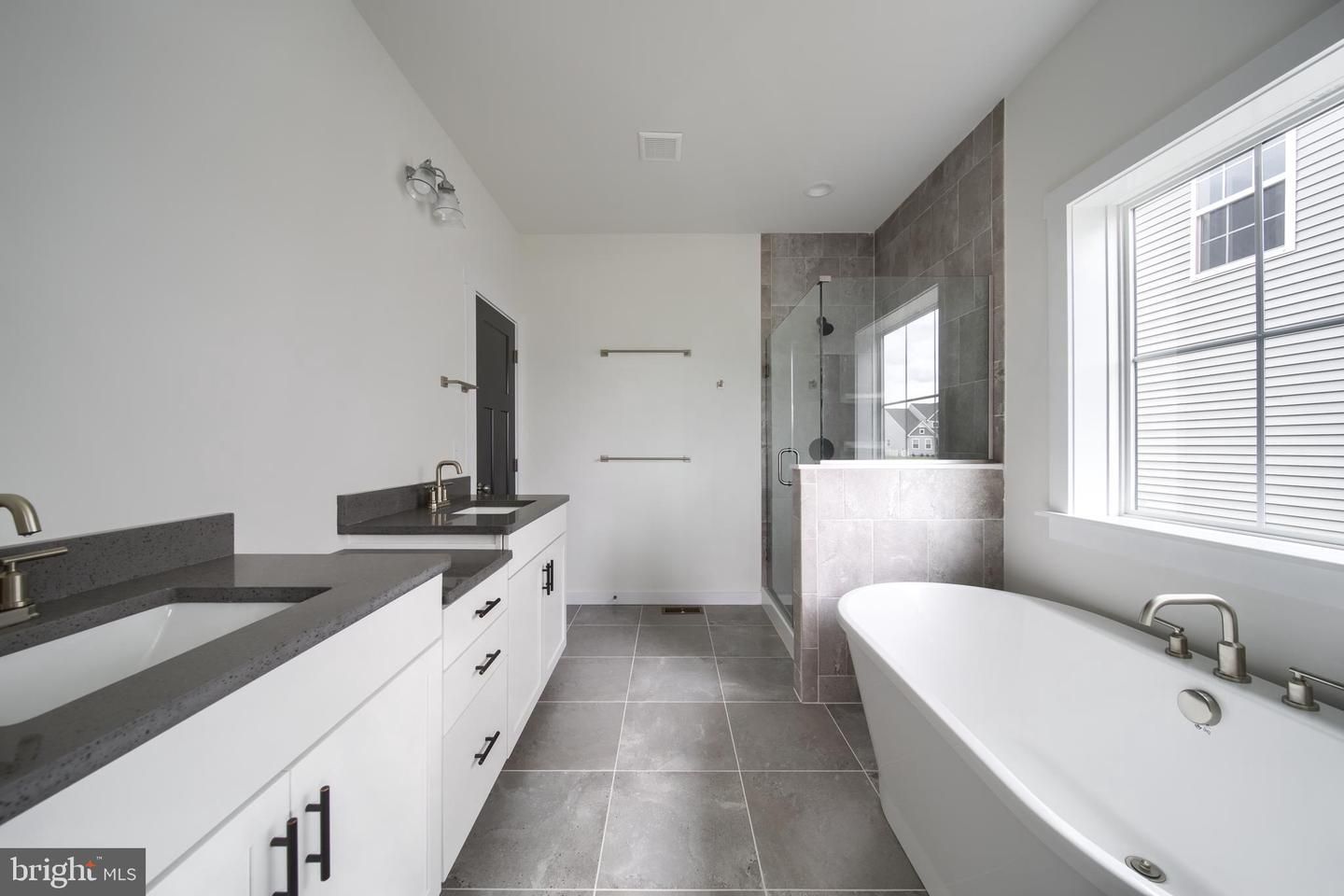 Bathroom, Dual Sink Vanities, Free Standing Baths, Glass Shower, Interior