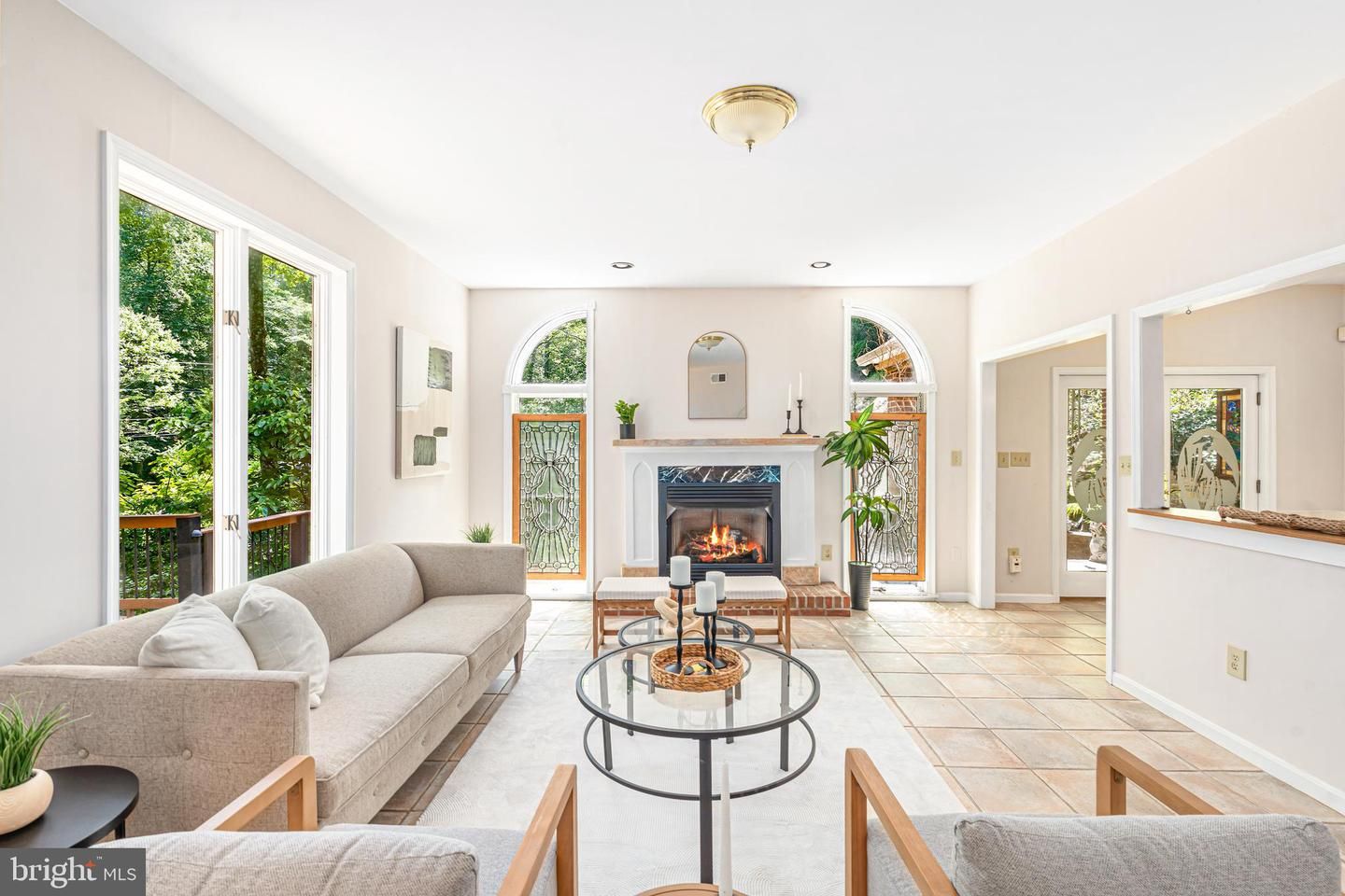 Fireplace, Interior, Living room, Recessed Lighting
