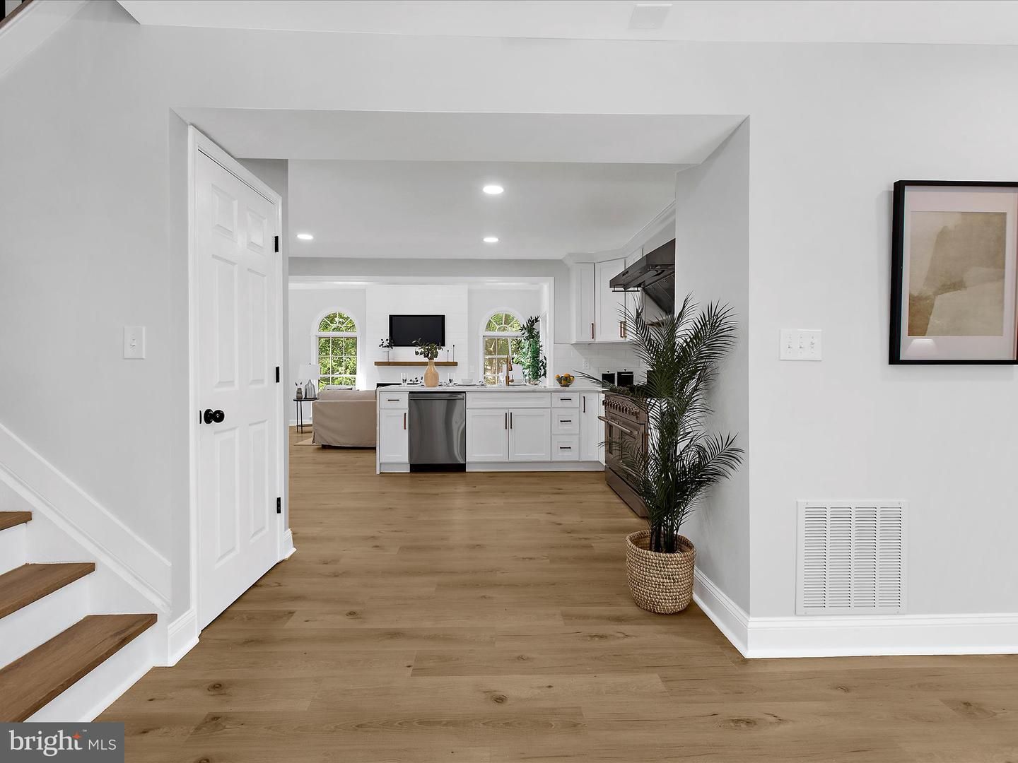 Interior, Kitchen, Recessed Lighting, Wood Texture Flooring