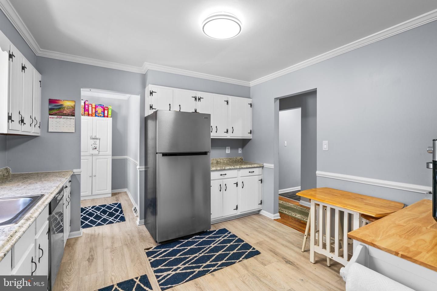 Interior, Kitchen, Wood Texture Flooring