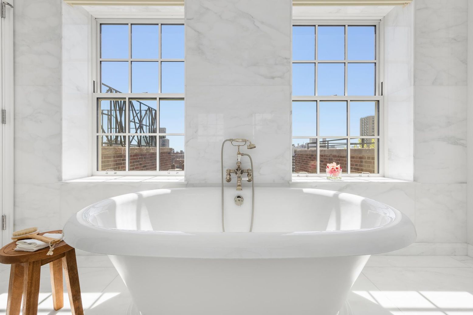 Bathroom, Free Standing Baths, Interior, Marble, Marble Walls