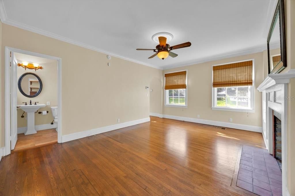 Empty room, Fireplace, Interior, Wood Texture Flooring