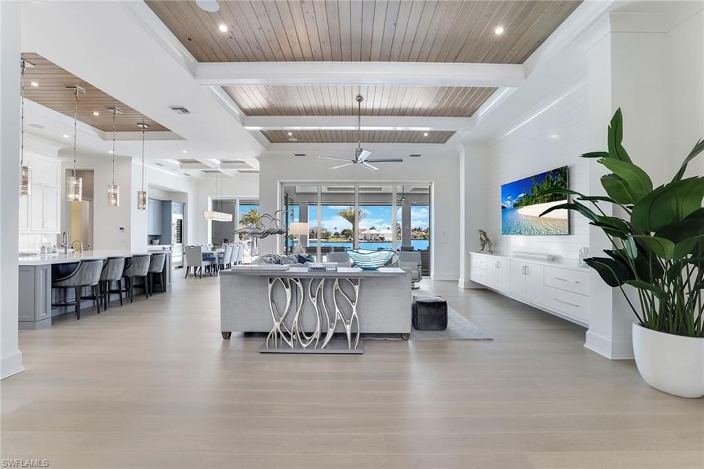 Interior, Pendant Lights, Recessed Lighting, Water, Wooden Ceilings, Wood Texture Flooring