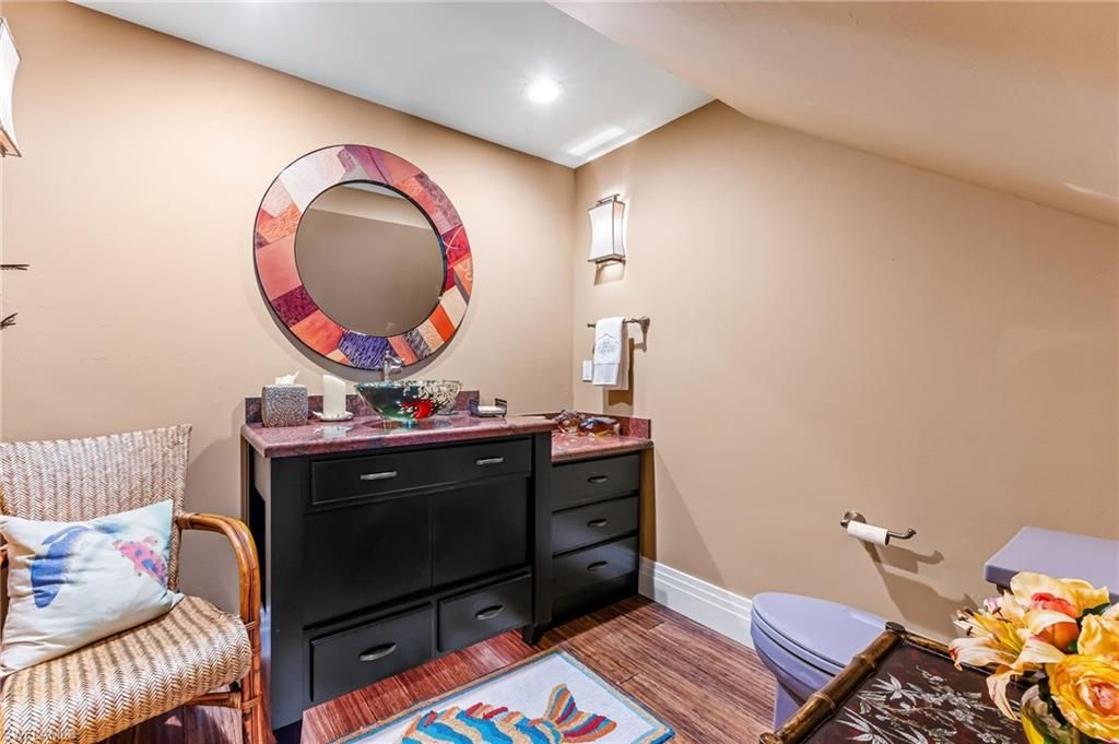 Bathroom, Interior, Recessed Lighting, Wood Texture Flooring