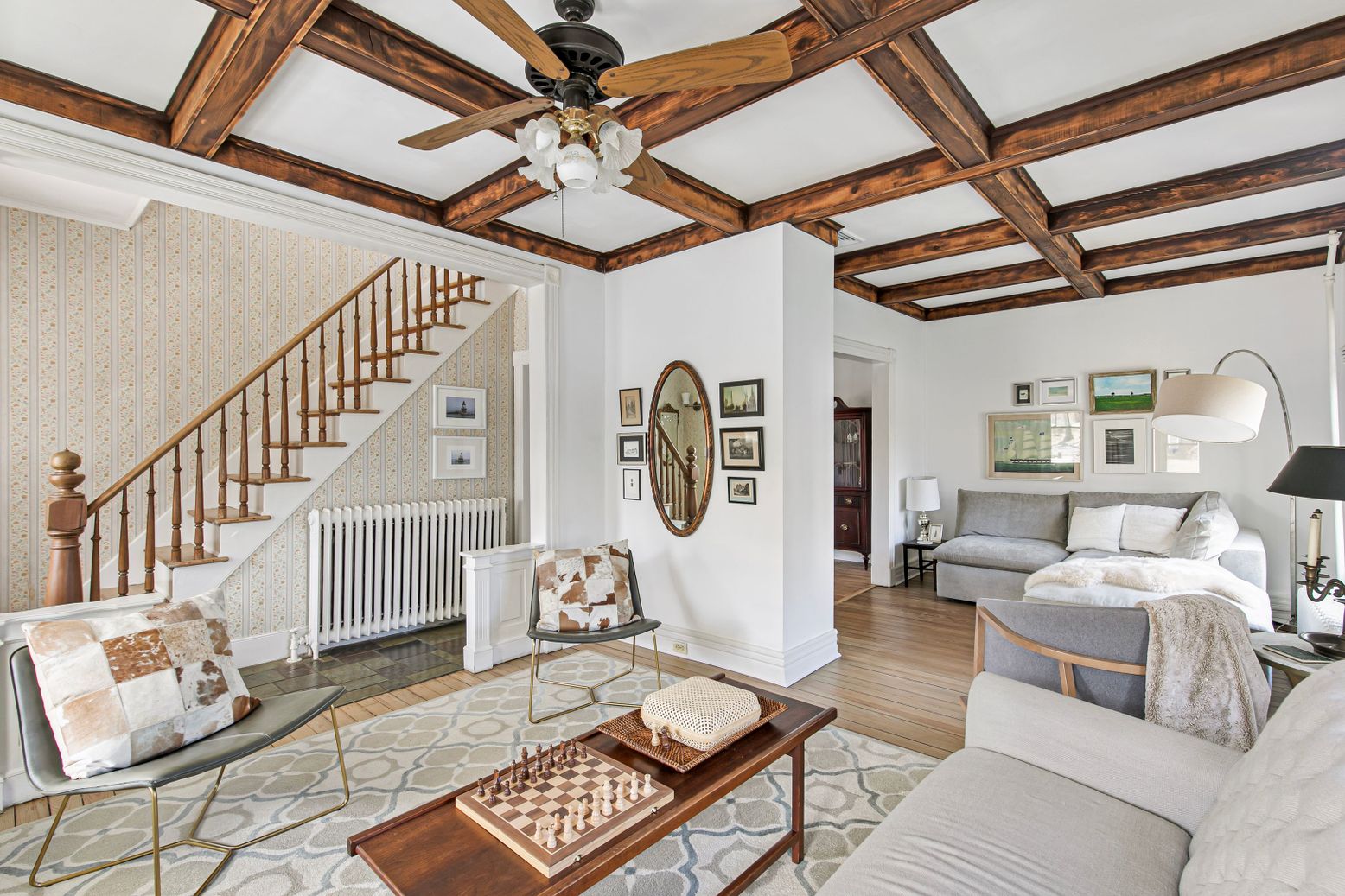 Interior, Living room, Wooden Beams, Wood Texture Flooring