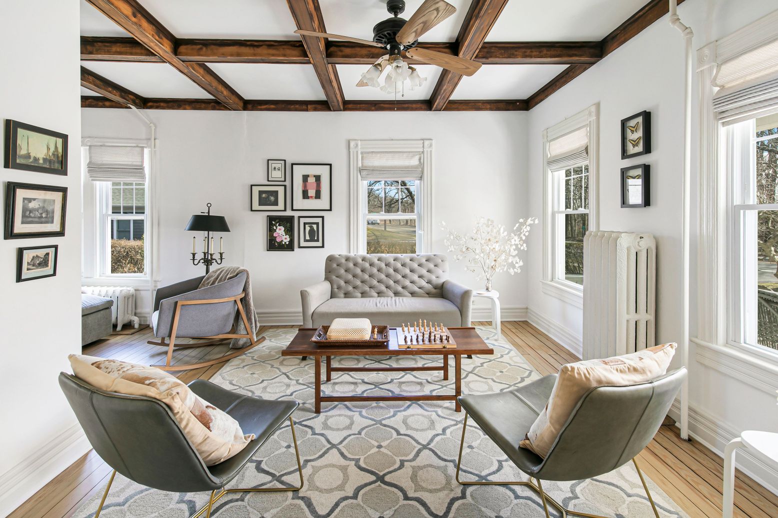 Interior, Living room, Wooden Beams, Wood Texture Flooring