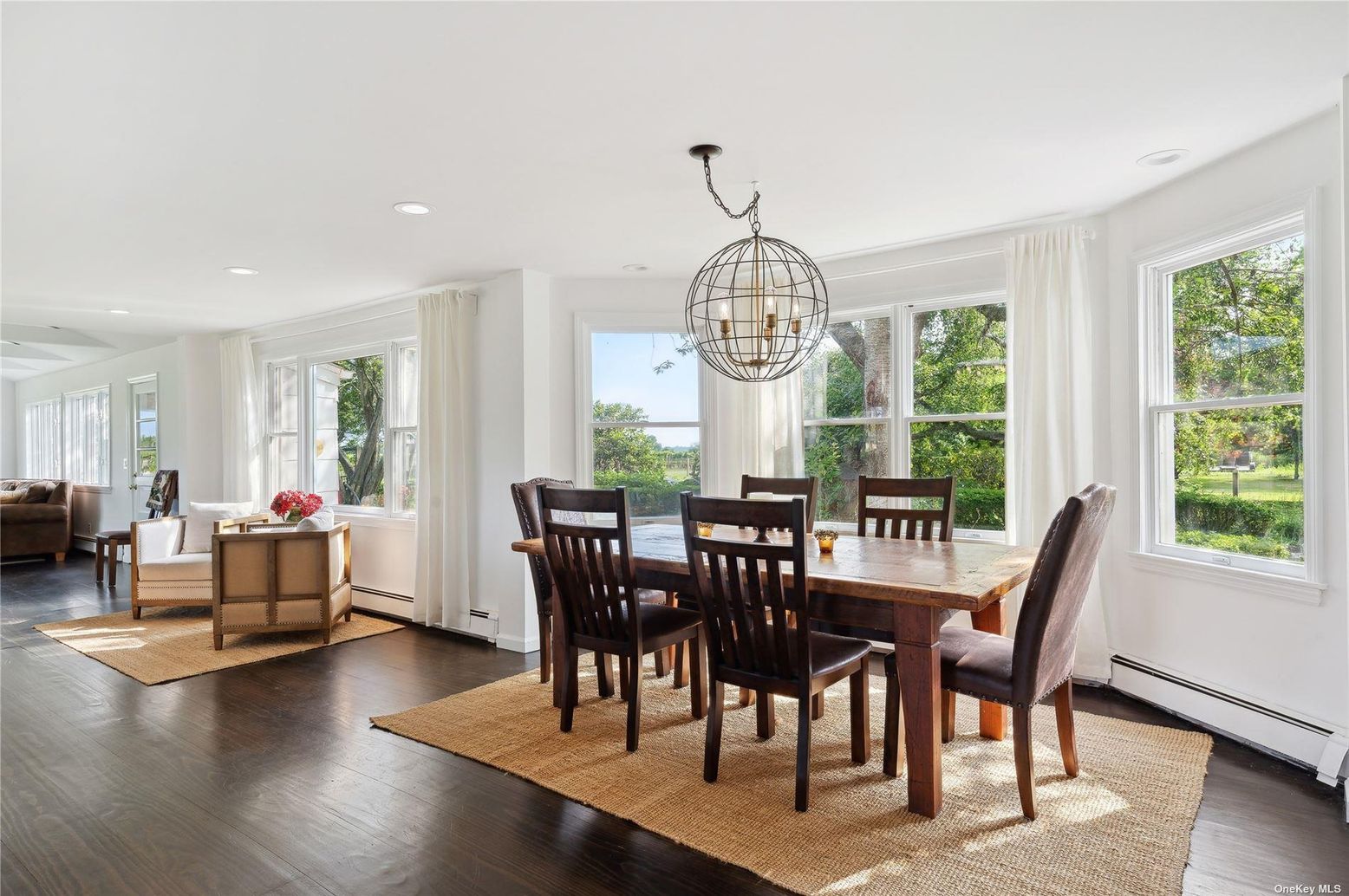 Chandelier, Dining room, Interior, Living room, Recessed Lighting, Wood Texture Flooring