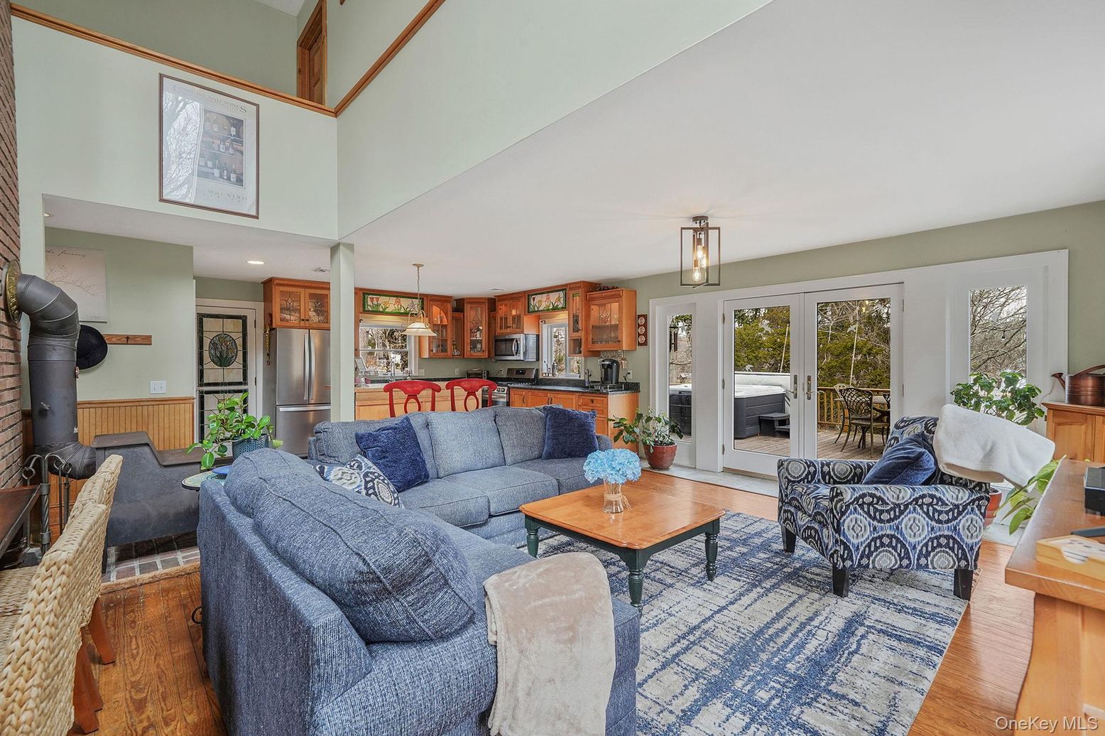 Interior, Kitchen, Living room, Pendant Lights, Recessed Lighting, Stainless Steel Appliances, Wood Texture Flooring