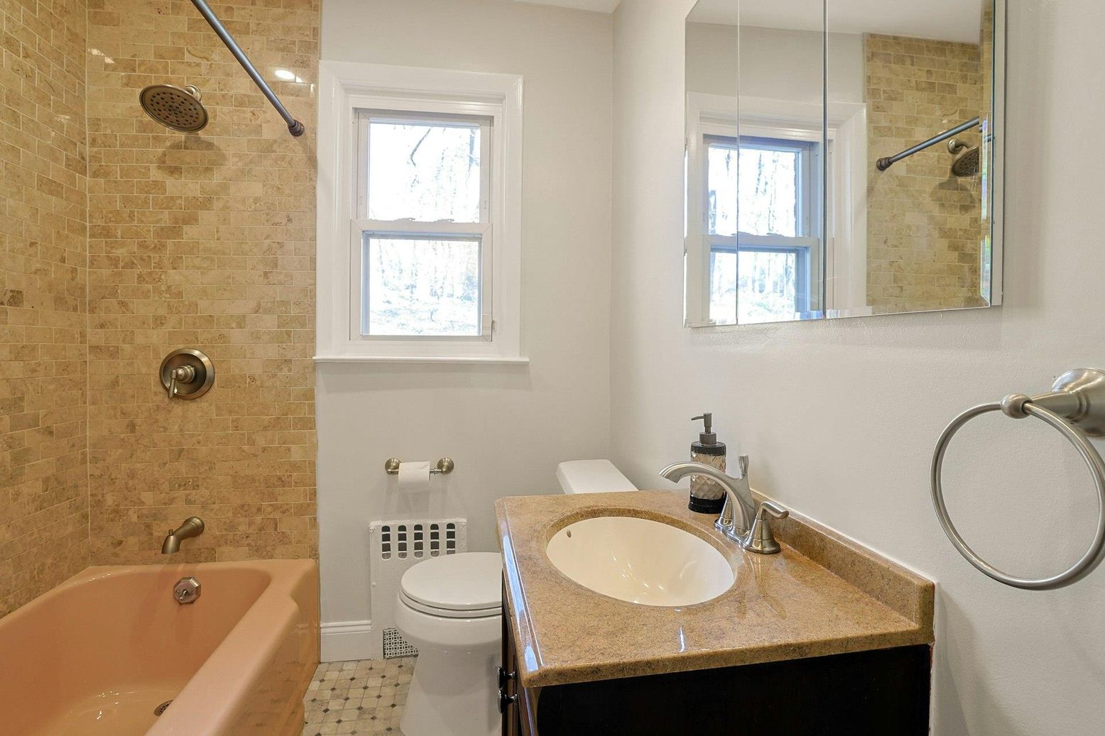 Bathroom, Glass Shower, Interior, Stone Walls