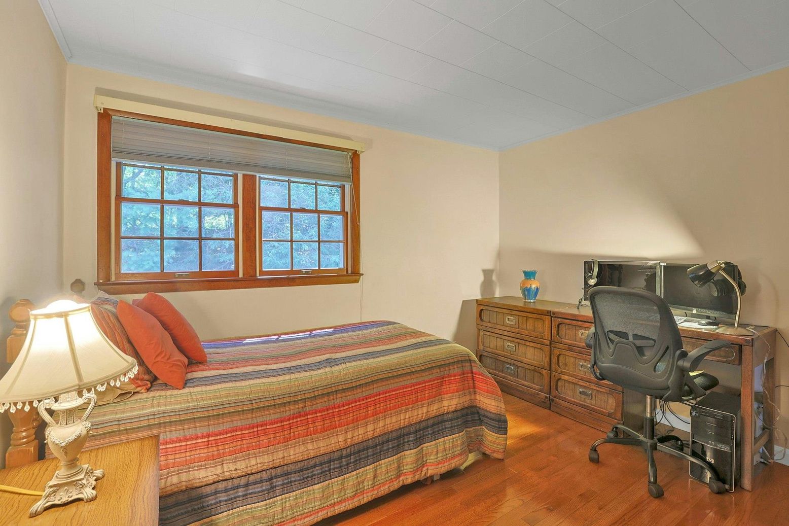 Bedroom, Home Office, Interior, Wood Texture Flooring