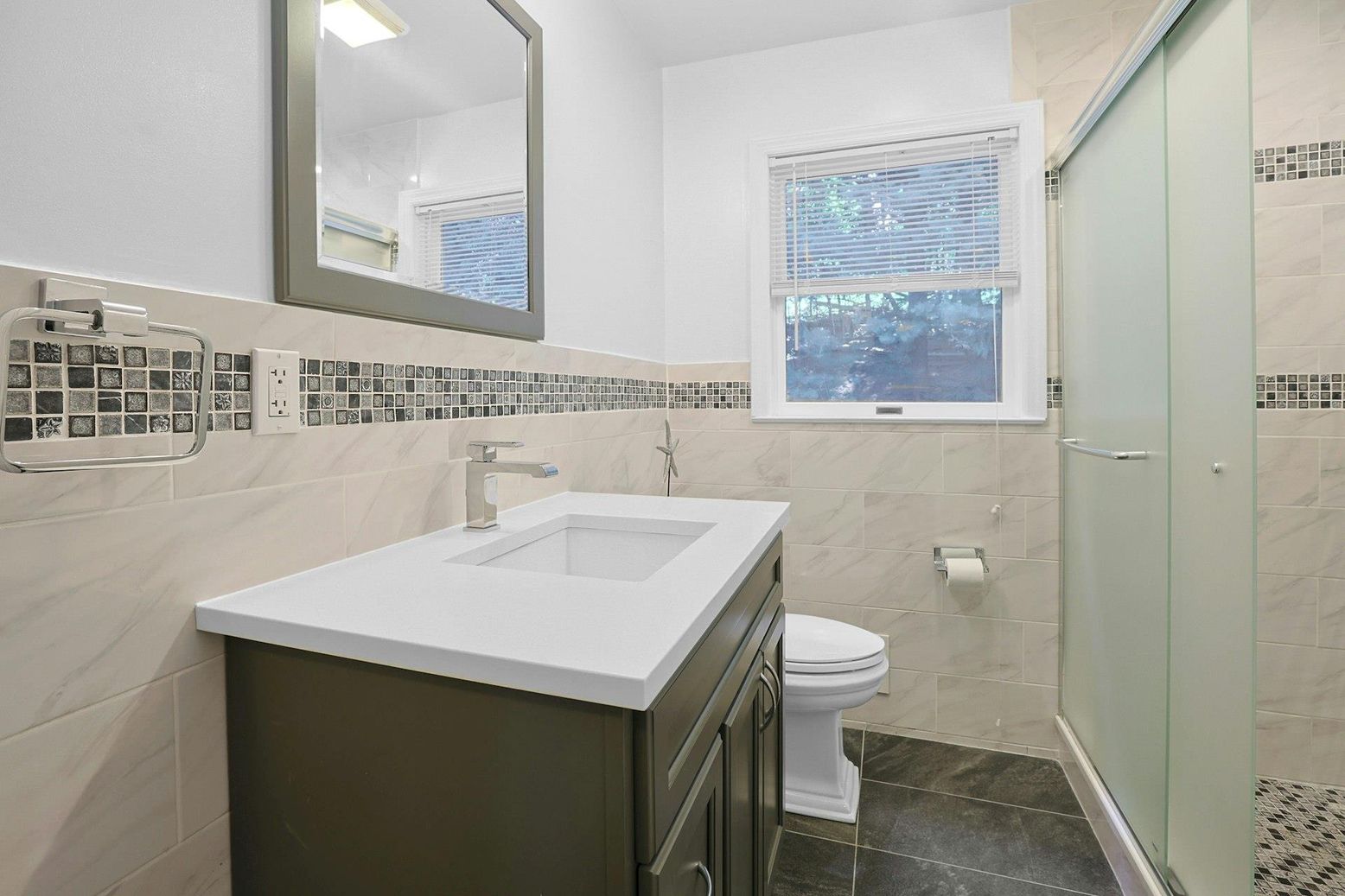 Bathroom, Glass Shower, Interior, Marble Walls