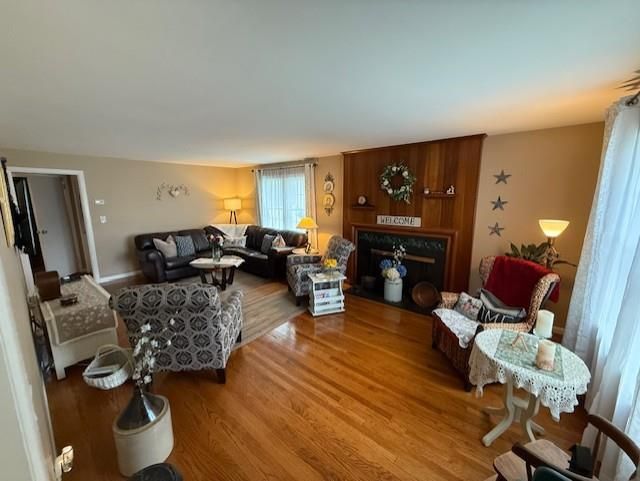 Fireplace, Interior, Living room, Wood Texture Flooring, Wooden Walls
