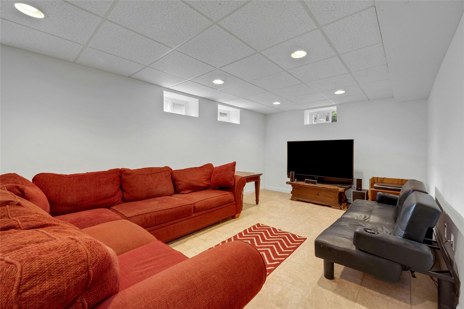 Interior, Living room, Recessed Lighting
