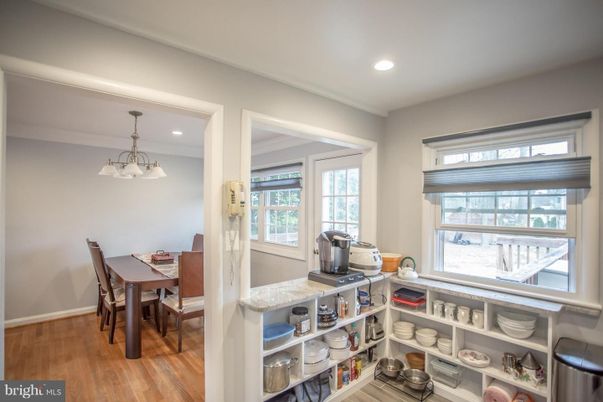 Dining room, Interior, Pendant Lights, Recessed Lighting, Wood Texture Flooring