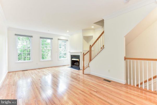 Empty room, Fireplace, Interior, Recessed Lighting, Wood Texture Flooring