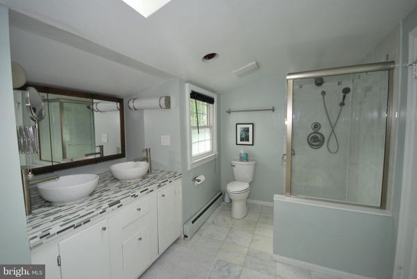 Bathroom, Dual Sink Vanities, Glass Shower, Interior, Marble