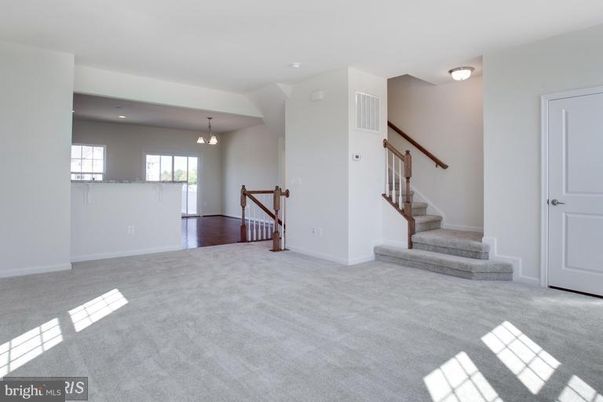 Empty room, Interior, Pendant Lights, Recessed Lighting, Wood Texture Flooring