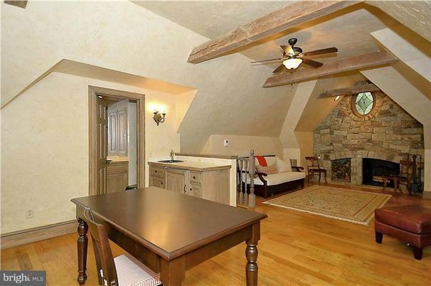 Fireplace, Interior, Stone Walls, Wooden Beams, Wood Texture Flooring