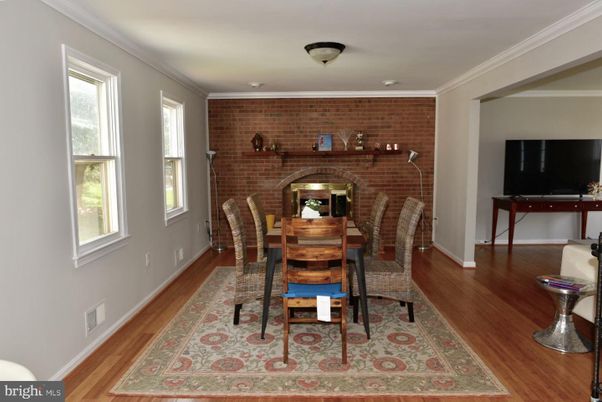 Dining room, Interior, Stone Walls, Wood Texture Flooring