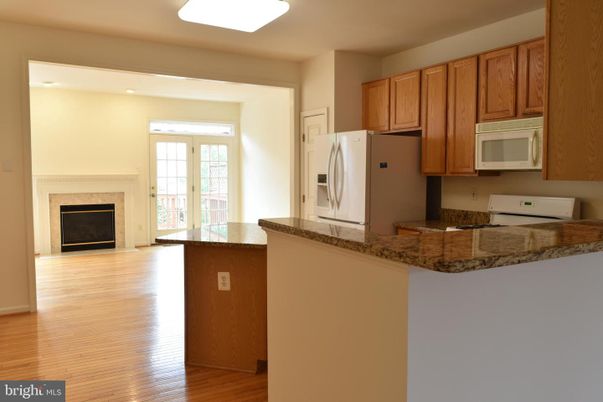 Fireplace, Interior, Kitchen, Wood Texture Flooring
