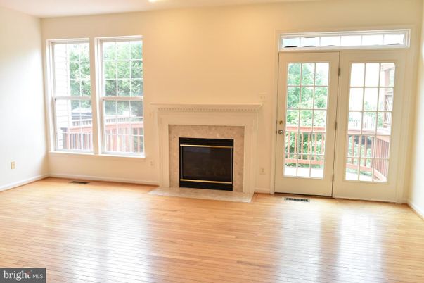 Empty room, Fireplace, Interior, Recessed Lighting, Wood Texture Flooring