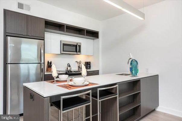Interior, Kitchen, Stainless Steel Appliances, Wood Texture Flooring