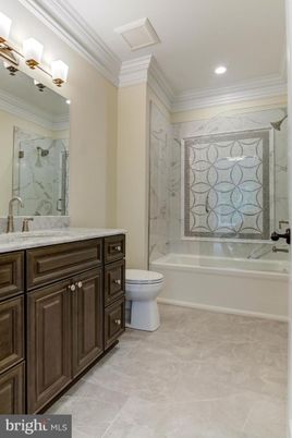 Bathroom, Interior, Marble Walls, Recessed Lighting