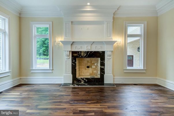 Fireplace, Interior, Recessed Lighting, Wood Texture Flooring