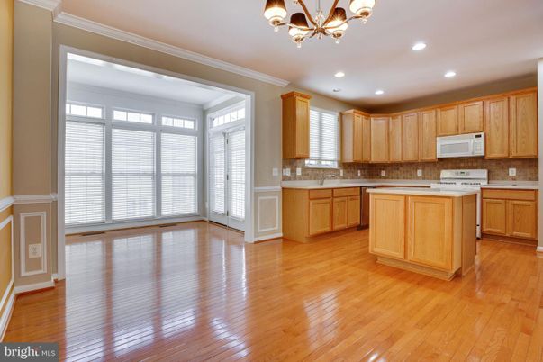 Chandelier, Interior, Kitchen, Recessed Lighting, Wood Texture Flooring