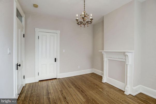 Chandelier, Empty room, Fireplace, Interior, Wood Texture Flooring