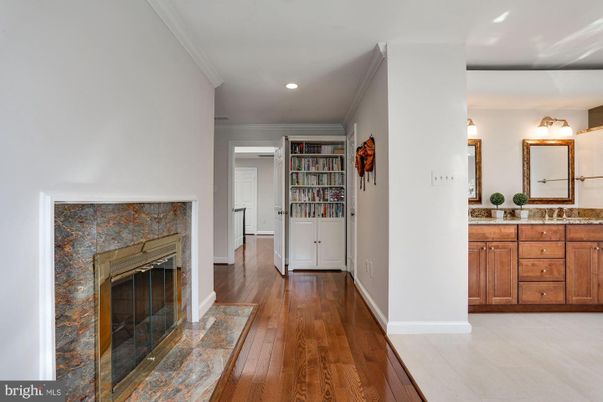 Fireplace, Interior, Recessed Lighting, Wood Texture Flooring