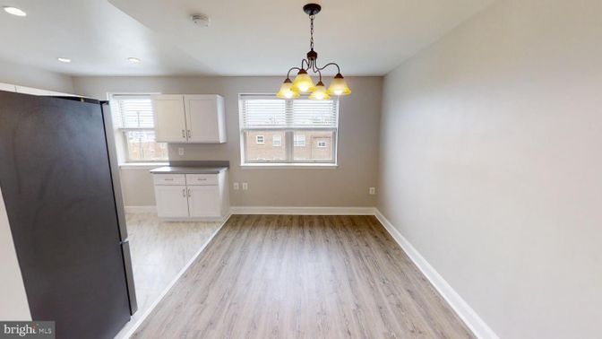 Chandelier, Empty room, Interior, Recessed Lighting, Wood Texture Flooring