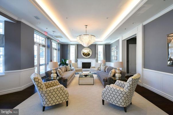 Chandelier, Fireplace, Interior, Living room, Recessed Lighting, Wood Texture Flooring