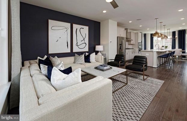 Interior, Kitchen, Living room, Pendant Lights, Recessed Lighting, Wood Texture Flooring
