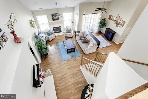 Fireplace, Interior, Living room, Pendant Lights, Wood Texture Flooring