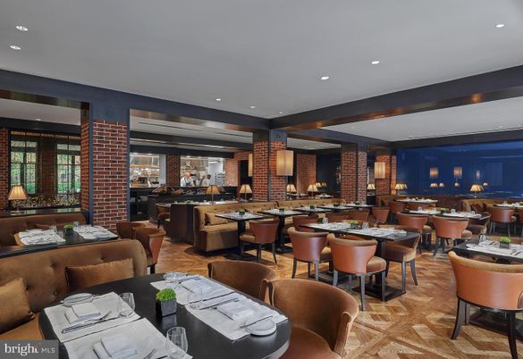 Dining room, Interior, Recessed Lighting, Stone Walls