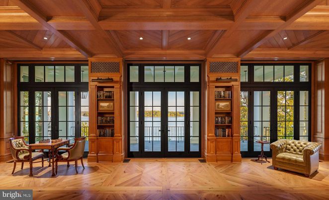 Home Office, Interior, Recessed Lighting, Wooden Beams, Wooden Ceilings, Wood Texture Flooring
